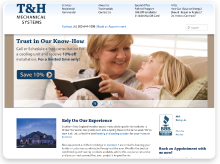 Screenshot of T&H Mechanical's Webpage